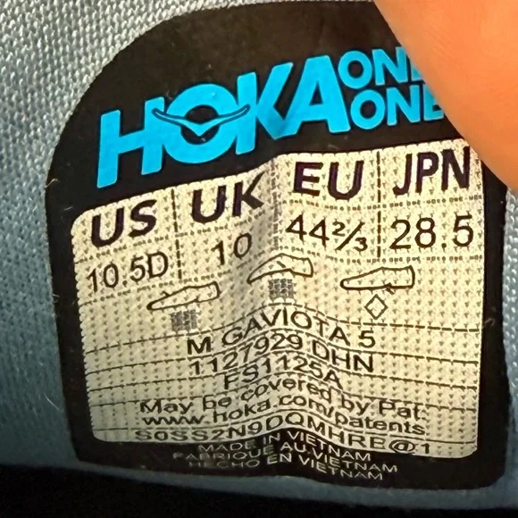 Hoka One One Gaviota 5 Thunder Cloud Men's Sneakers Shoe 10.5D 1127929-DHN NIB - Picture 4 of 10